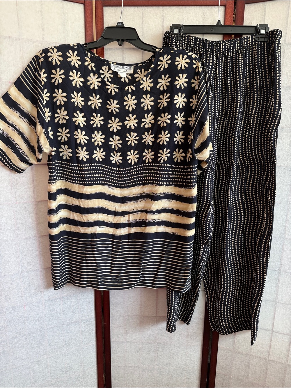 Vintage Jessica Howard Top & Pants Set, size 2X